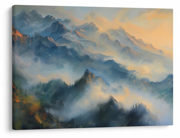 Slika - Naslikan planinski pejzaž (70x50 cm)