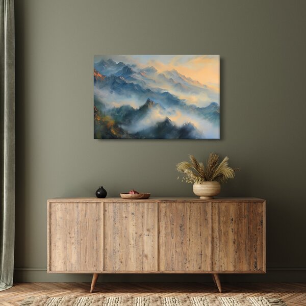 Slika - Naslikan planinski pejzaž (90x60 cm)