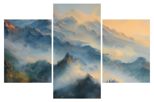 Slika - Naslikan planinski pejzaž (90x60 cm)