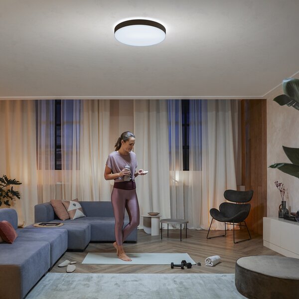Stropne Svjetiljka Philips Hue, Philips Hue, prigušiv, Crno, Dnevna soba, Metal, Moderan