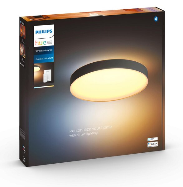 Stropne Svjetiljka Philips Hue, Philips Hue, prigušiv, Crno, Dnevna soba, Metal, Moderan