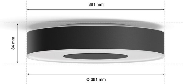 Stropne Svjetiljka Philips Hue, Philips Hue, prigušiv, Crno, Dnevna soba, Metal, Moderan
