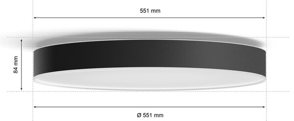 Stropne Svjetiljka Philips Hue, Philips Hue, prigušiv, Crno, Dnevna soba, Metal, Moderan