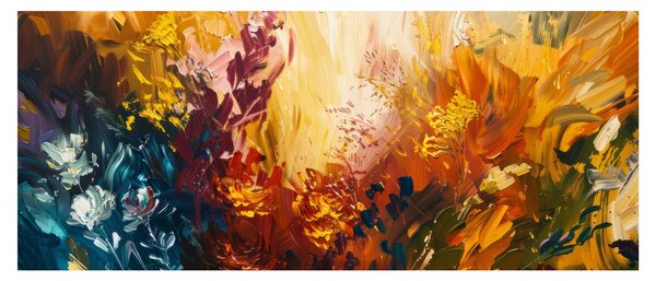 Slika - Apstraktna slika cvijeća (120x50 cm)