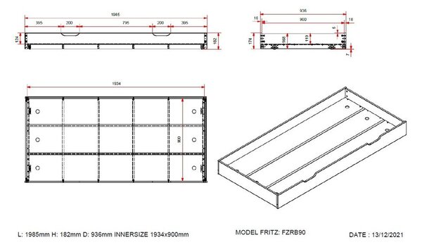 Bijeli dječji krevet od masivnog bora s dodatnim ležajem s podnicom 90x200 cm Margrit – Vipack