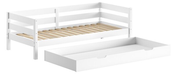 Bijeli dječji krevet od masivnog bora s dodatnim ležajem s podnicom 90x200 cm Margrit – Vipack