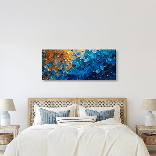 Slika - Plavo-zlatna slika (120x50 cm)