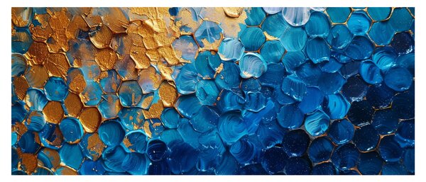 Slika - Plavo-zlatna slika (120x50 cm)