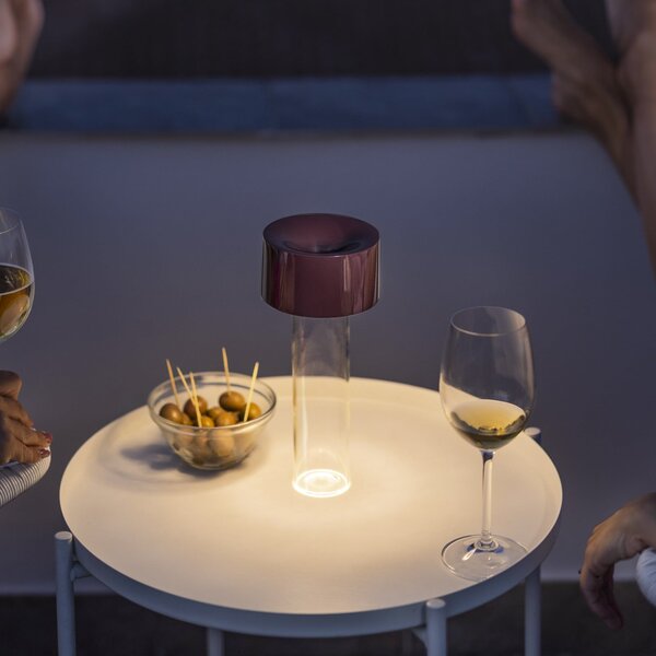 Stolne Lampa Foscarini, Fleur, prigušiv, Crvena, Dnevna soba, Staklo, Moderan