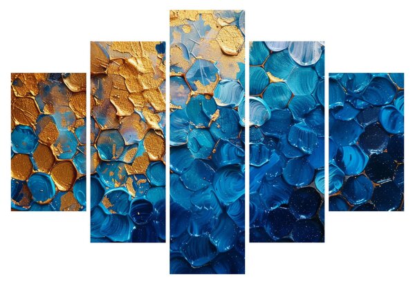 Slika - Plavo-zlatna slika (150x105 cm)