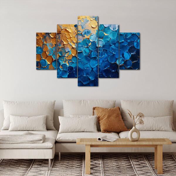 Slika - Plavo-zlatna slika (150x105 cm)