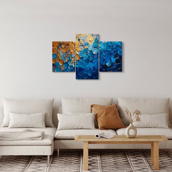 Slika - Plavo-zlatna slika (90x60 cm)