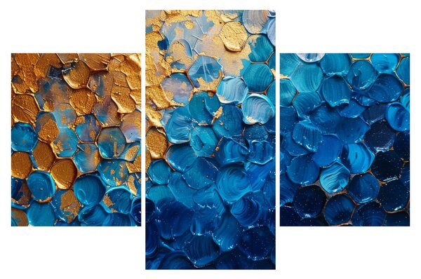 Slika - Plavo-zlatna slika (90x60 cm)