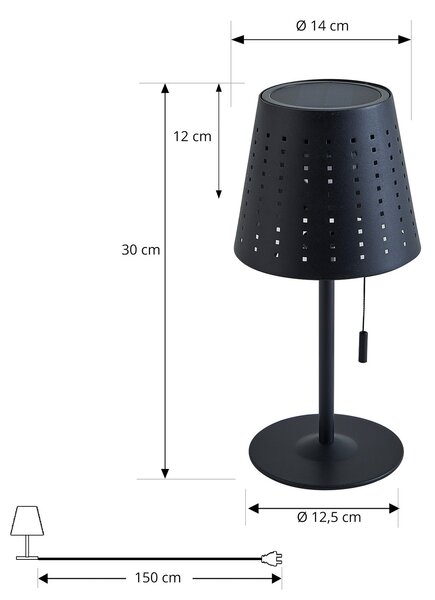 Vanjske Svjetiljka Lindby, Hilario, prigušiv, Crno, Balkon, Metal