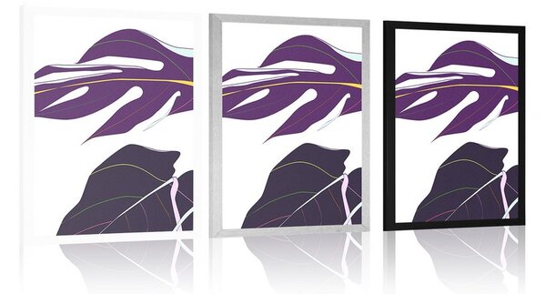 Plakat ljubičasti listovi monstere