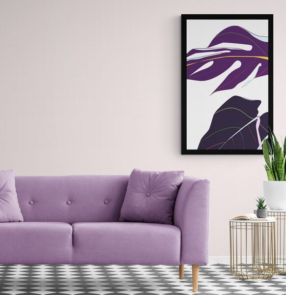 Plakat ljubičasti listovi monstere