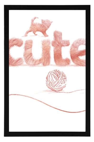 Plakat mačka s natpisom Cute