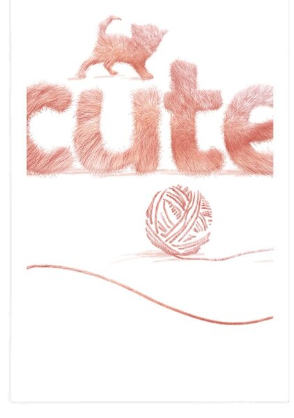 Plakat mačka s natpisom Cute