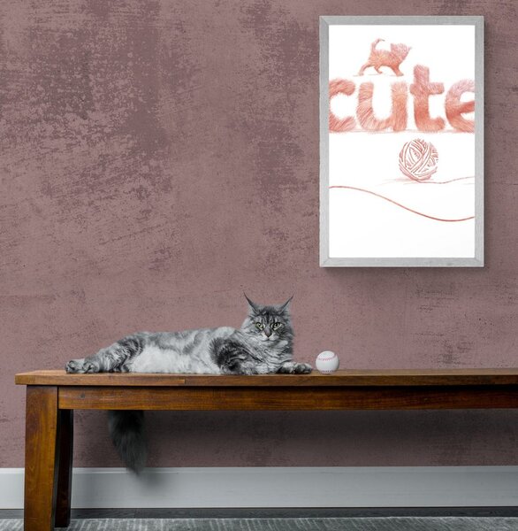 Plakat mačka s natpisom Cute