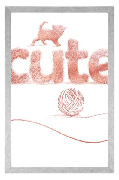 Plakat mačka s natpisom Cute