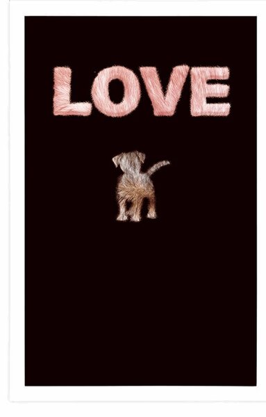 Plakat psić s natpisom Love
