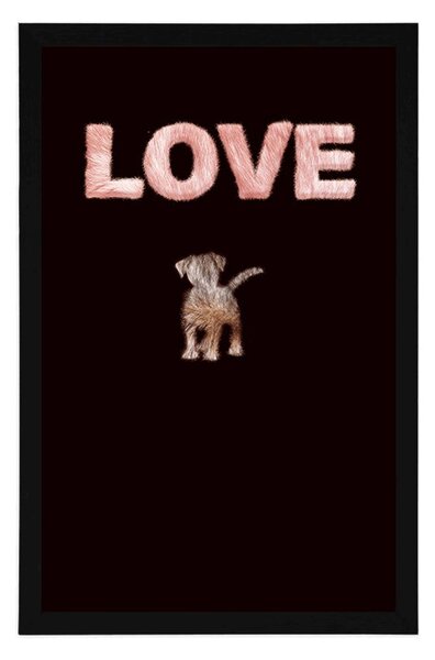 Plakat psić s natpisom Love