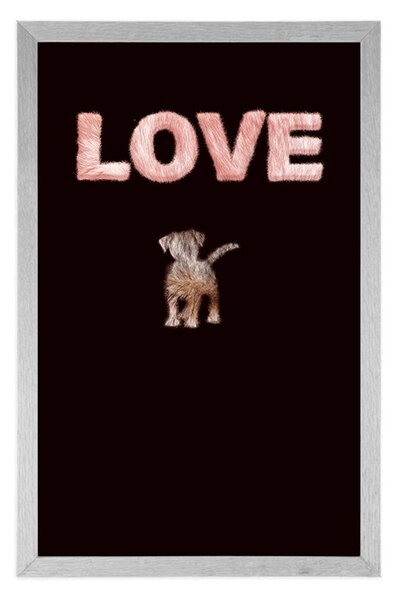 Plakat psić s natpisom Love