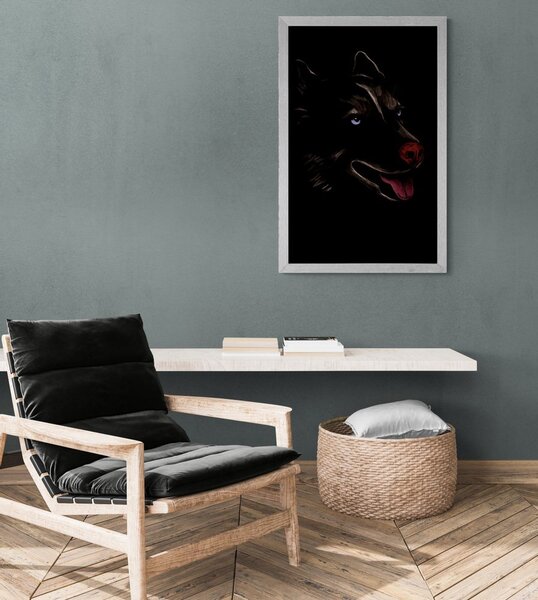 Plakat vuk u zemlji noći