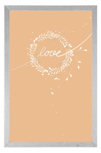 Plakat s natpisom Love u minimalističkom dizajnu
