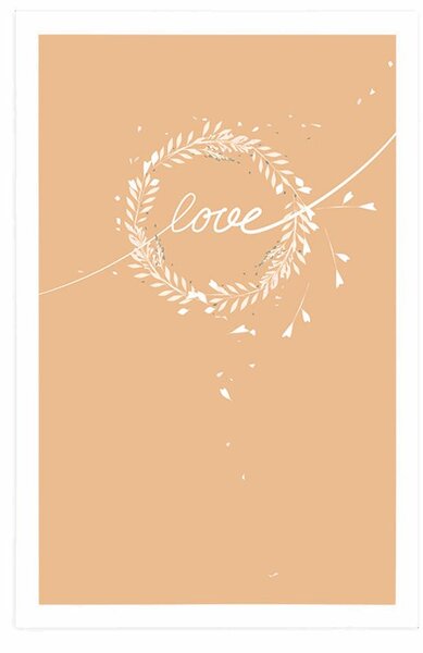 Plakat s natpisom Love u minimalističkom dizajnu