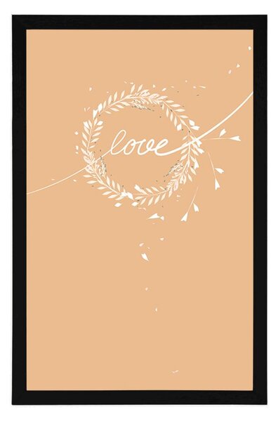 Plakat s natpisom Love u minimalističkom dizajnu