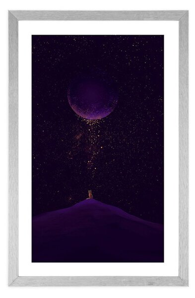Plakat s paspartuom ljubičasta magična planeta