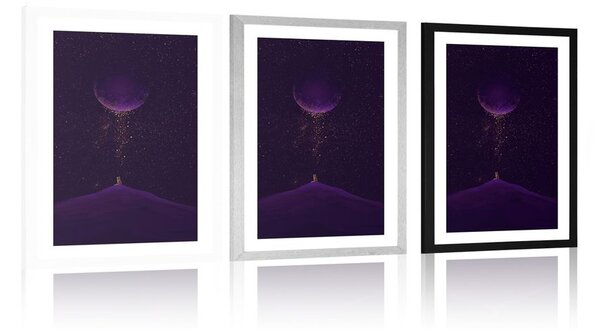 Plakat s paspartuom ljubičasta magična planeta