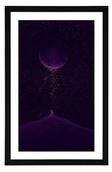 Plakat s paspartuom ljubičasta magična planeta