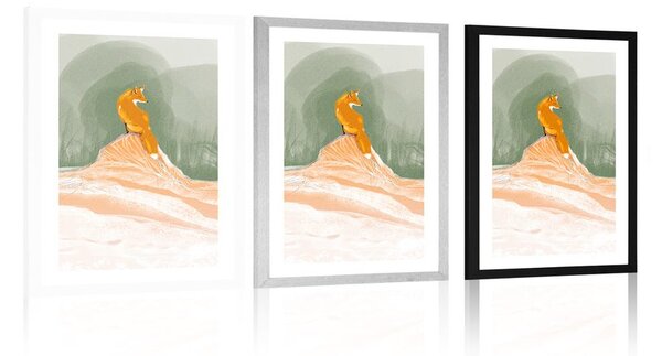 Plakat s paspartuom lukava lisica