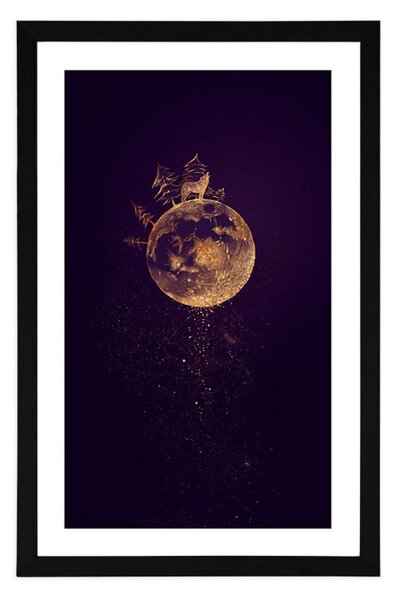 Plakat s paspartuom planeta vuka