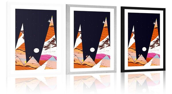 Plakat s paspartuom piramide Bliskog istoka