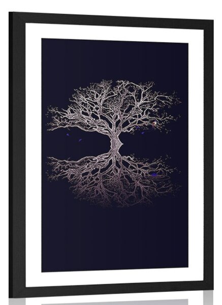 Plakat s paspartuom tajanstveno drvo života