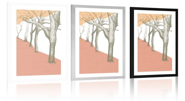 Plakat s paspartuom pastelna aleja