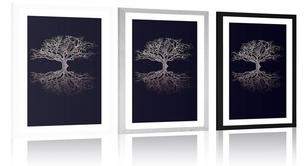 Plakat s paspartuom tajanstveno drvo života
