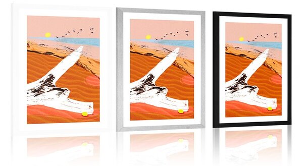 Plakat s paspartuom mrtva priroda - plaža