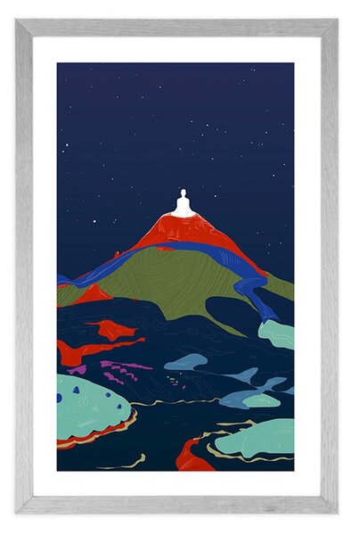 Plakat s paspartuom meditacija Buddhe na vrhu