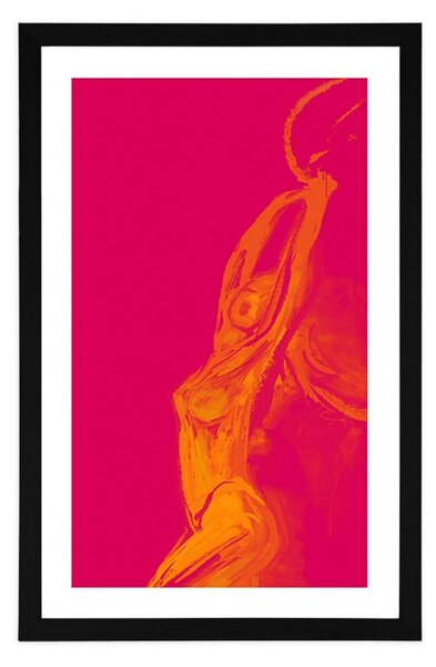 Plakat s paspartuom blistava silueta žene