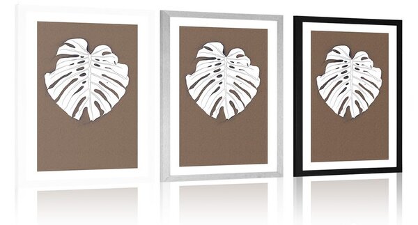 Plakat s paspartuom list na smeđoj pozadini