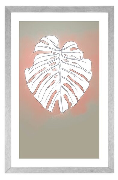 Plakat s paspartuom linije lista monstere