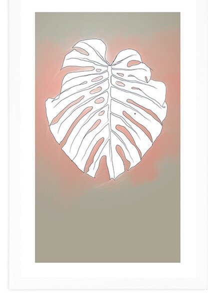 Plakat s paspartuom linije lista monstere