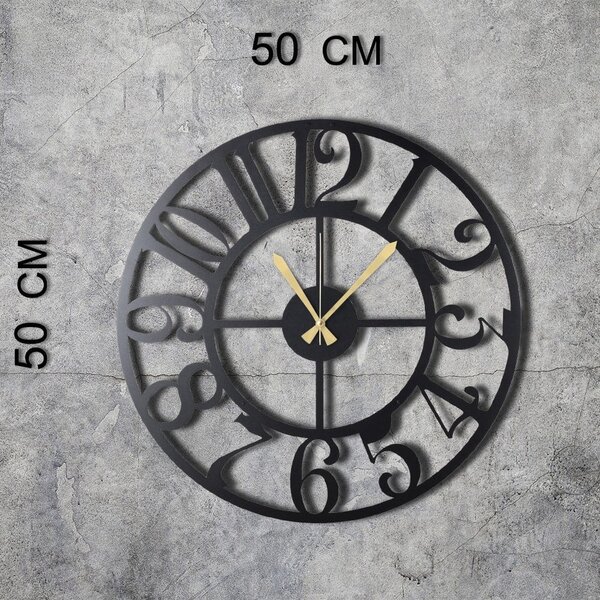 Metalni zidni sat The Old Times, ø 50 cm