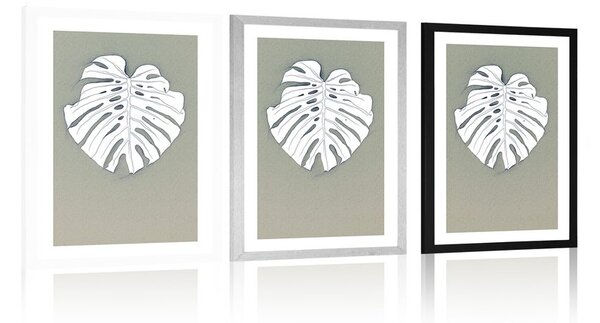 Plakat s paspartuom bijeli list monstere