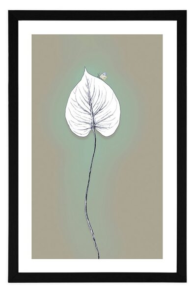 Plakat s paspartuom usamljeni list