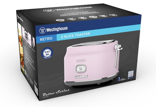 Westinghouse Retro Pink 2 Slice toster